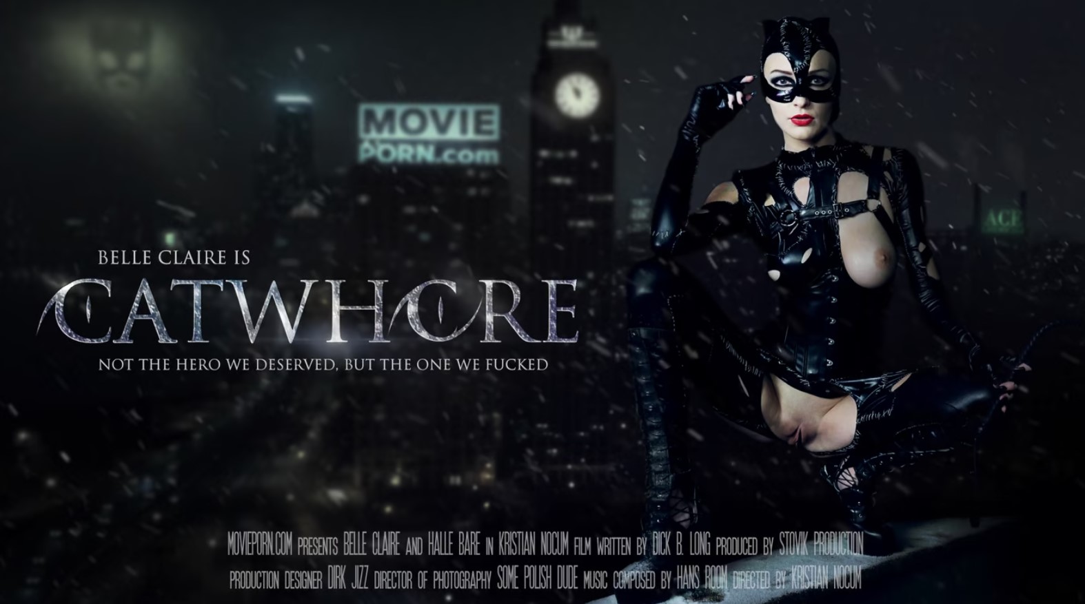 Sex with a hot cat in latex in Catwoman porn parody