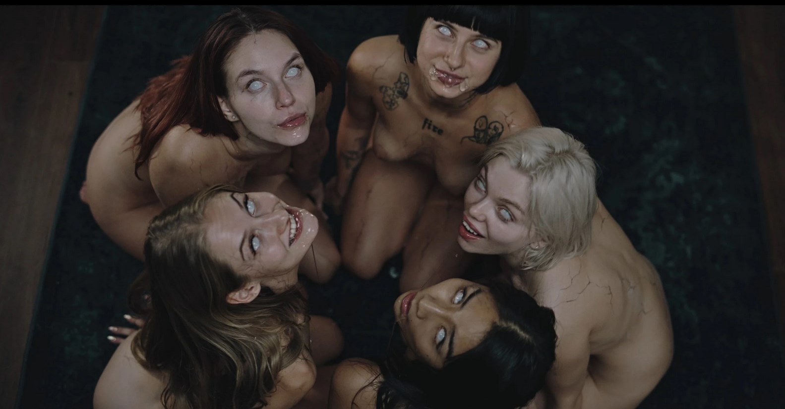 Parasitic lesbian zombie sex orgy in a creepy house on a hill